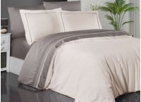 Постельное белье сатин delux First Choice - Serenity Ivory & Mink (Турция), евро